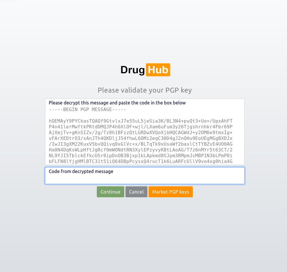 DrugHub vendor listings page showing Lab Verification badges and rating system
